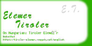 elemer tiroler business card